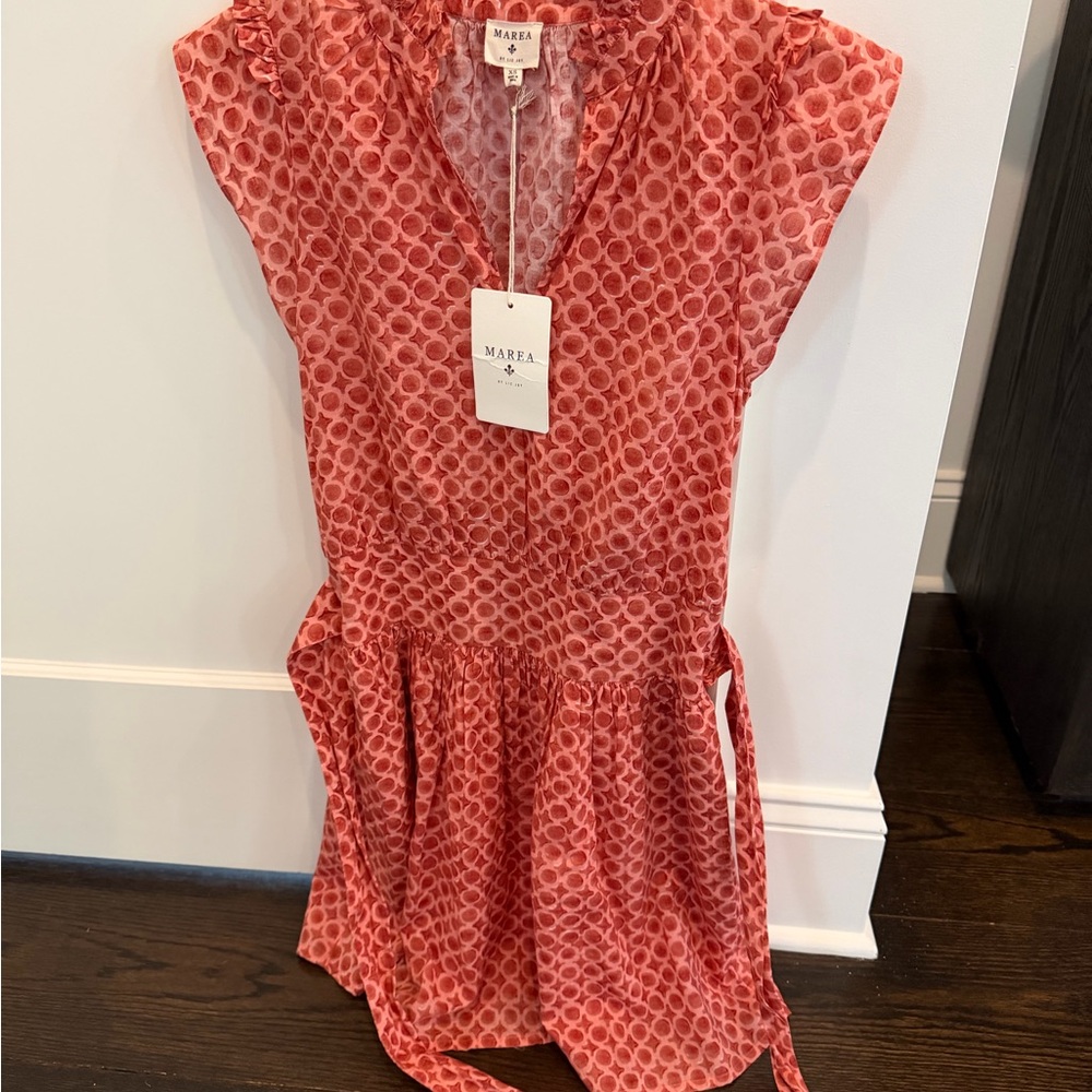 Marea Red Patterned Mini Dress